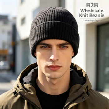 Unisex Cuffed Ribbed Knit Beanie Warm Winter Custom Embroidery Hat