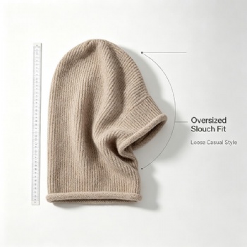 Slouchy Oversized Knit Winter Beanie Soft Stretch Custom Logo Hat